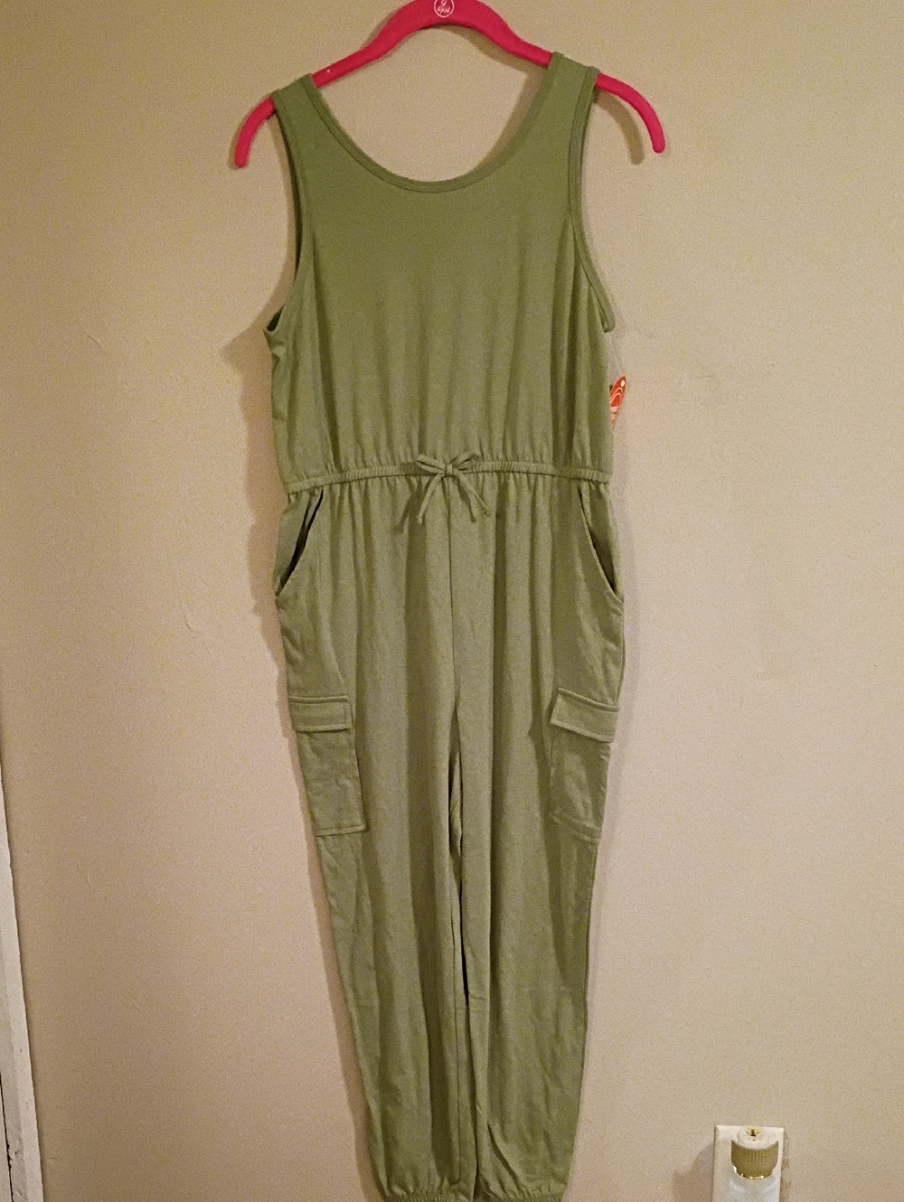 Kids Olive Green One-Piece Jumpsuit with Cargo Pockets